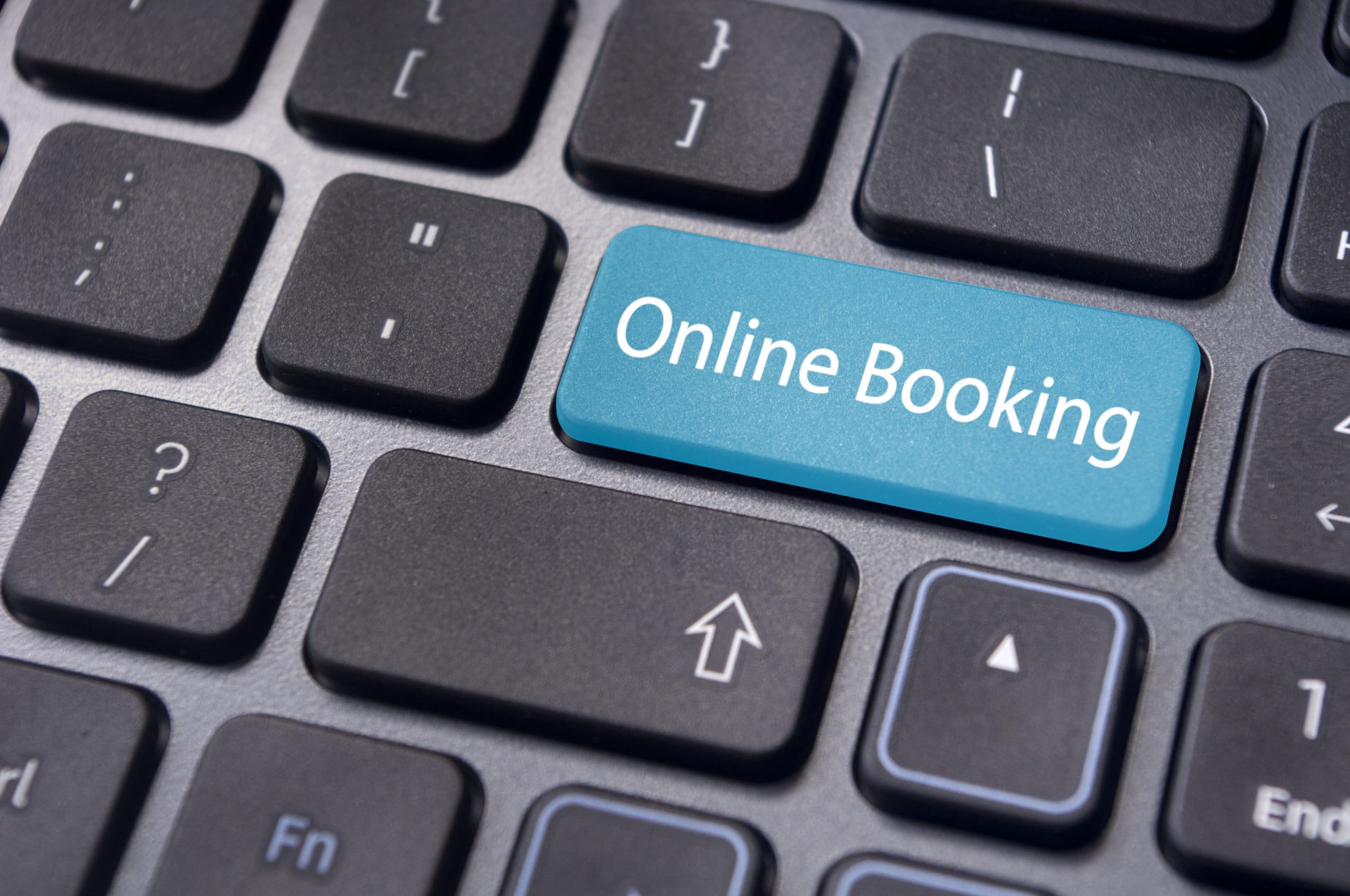 Online,Booking,Concepts,,With,Message,On,Enter,Key,Of,Computer
